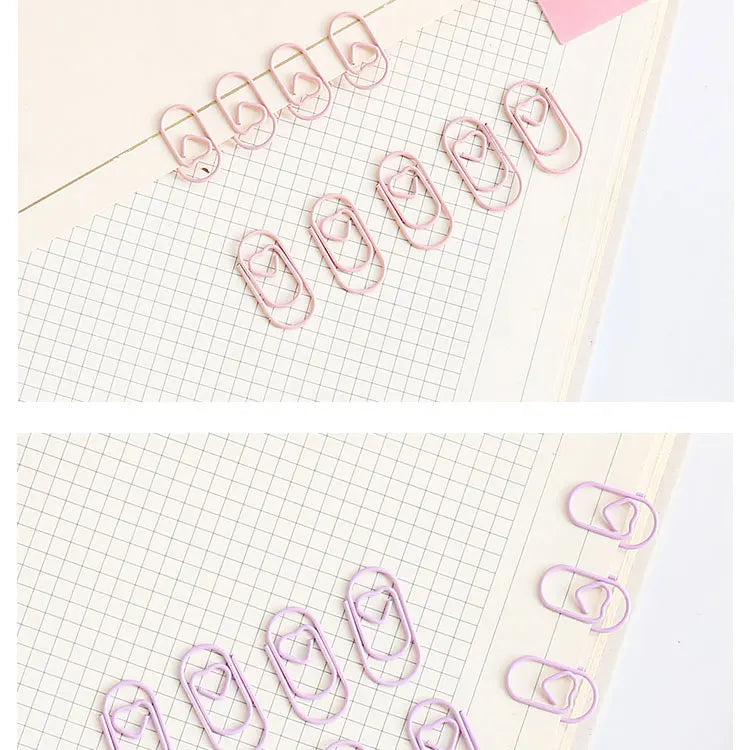TUTU 50pcs /bag mini heart gold rose gold Color Clip Bookmark binder clip Office Accessories paper Clips Patchwork Clip H0481