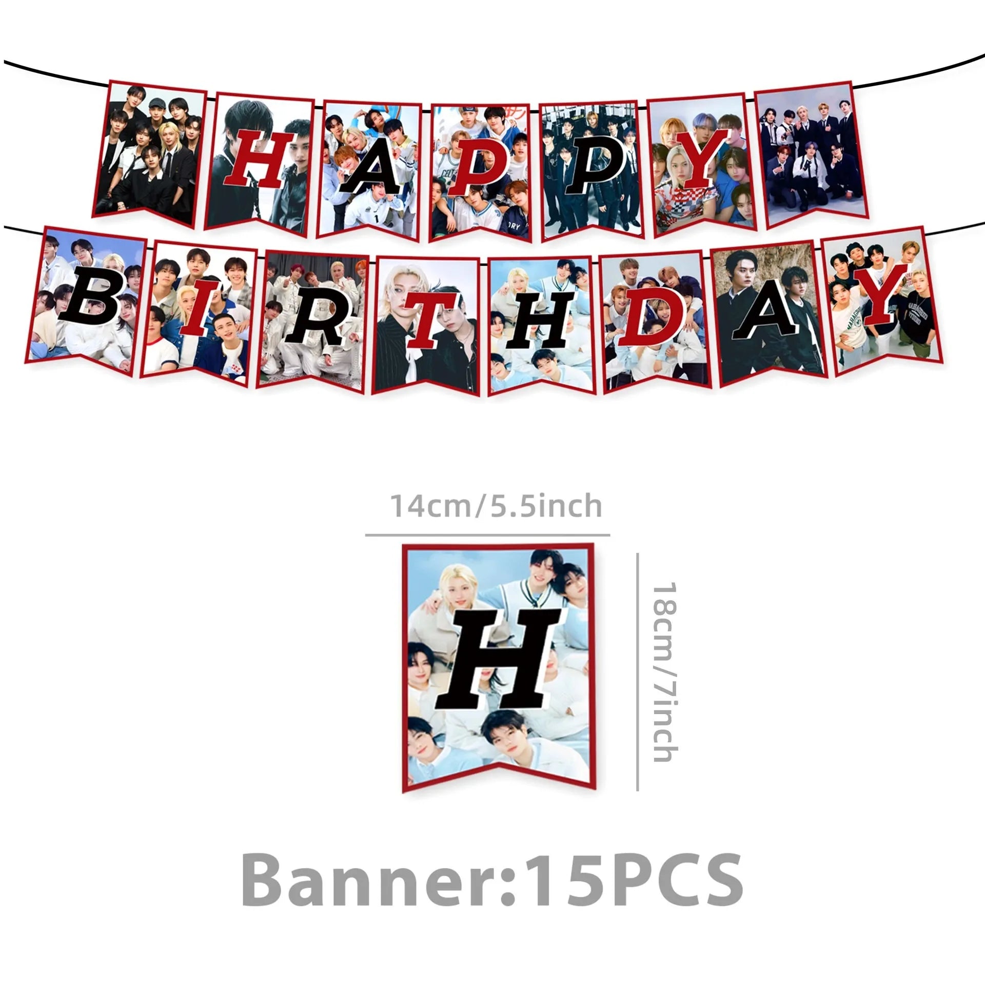 New SK Male Group Birthday Party Theme Decoration Cup Plate Banner Backdrop Gift Bag for Gift Baby Shower Supplies