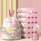 Lavender Trash Bags 100 Pack Thickened Lavender Scented Drawstring Trash Bags High-Density Polyethylene Large Size Multipurpose