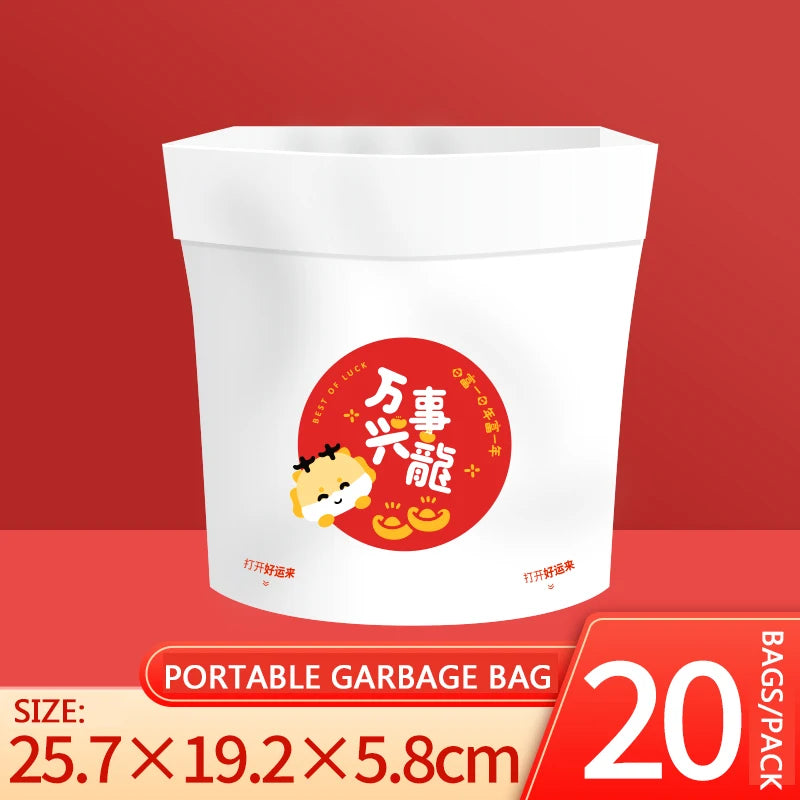 20 PCS Car Trash Bag Disposable Self-Adhesive Garbage Can for Auto Seat Back Hanging Trash Bag Office Kitchen Garbage Storage