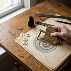 Vintage Precision Ruling Pen Set Solid Alloy Material Comfortable Handheld Shape Mechanical Gear Train Interchangeable Wheels