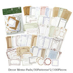 Journamm 100pcs/pack Creative Memo Pads Set DIY Scrapbooking School Supplies Collage Stationery Junk Journal Vintage Notes Paper