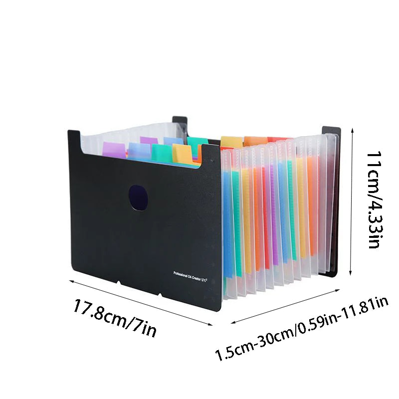 1pc 13 Grid Indexed A6 Organ Bag, Capable of Standing and Large Capacity Expandable Bill Storage Bag Folder