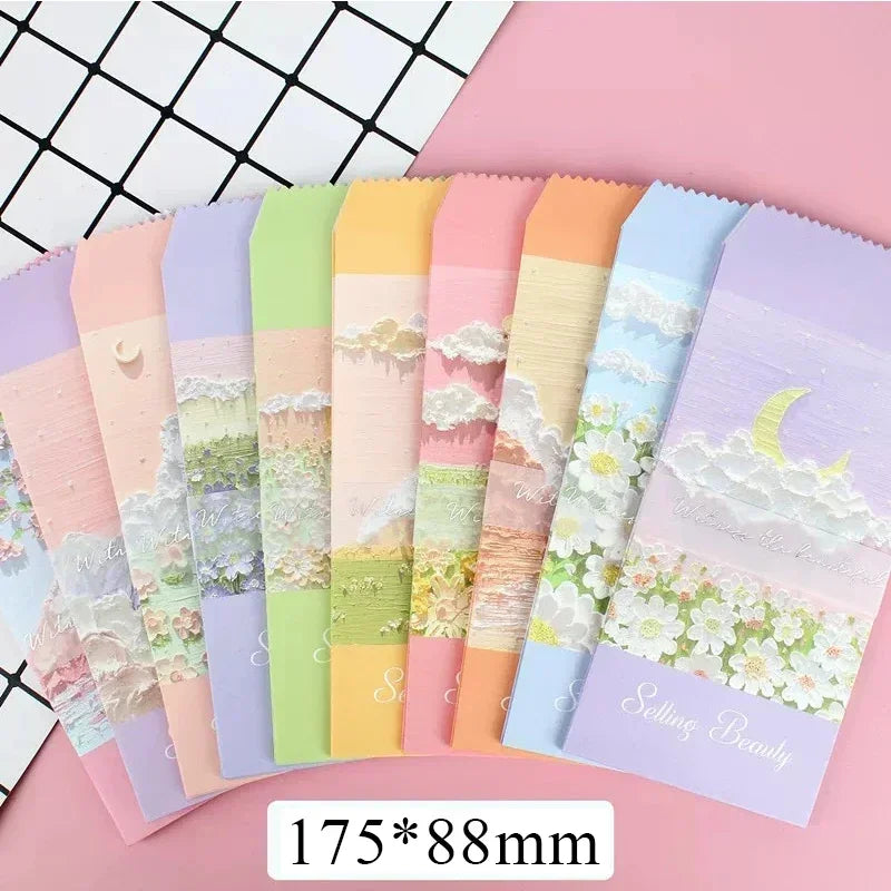 100Pcs Colorful Printing daily romance life envelope pink daisy Office Paper Envelopes Oil painting School Supplies 175*88mm