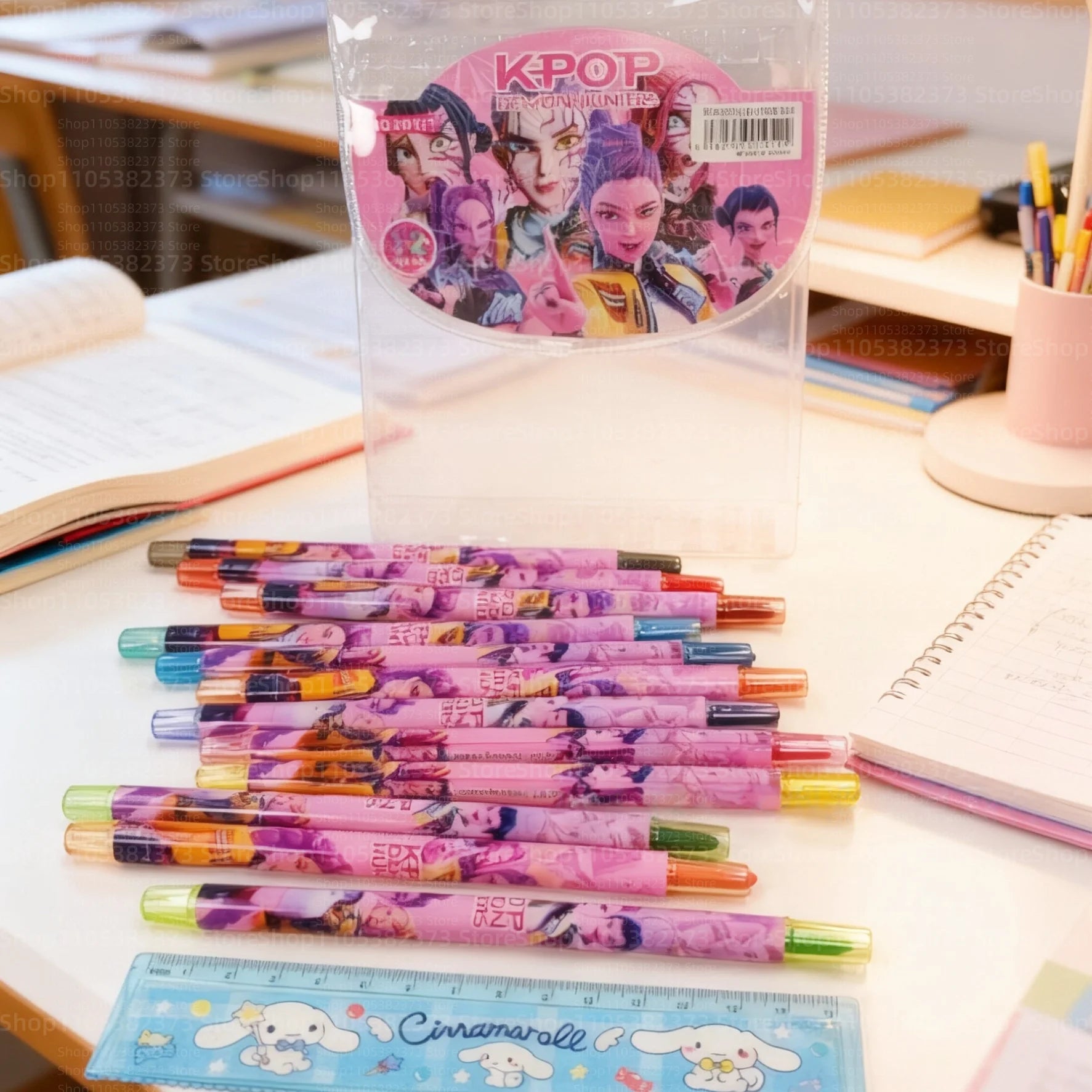 Popular rotating crayons girl group style 12 colors cute drawing tools for kids students daily coloring painting stationery