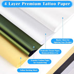 200-5PCS Tattoo Transfer Paper A4 Size Carbon Thermal Stencil Papers Tattoo Tracing Copier Paper for Printer Tattoo Accessories