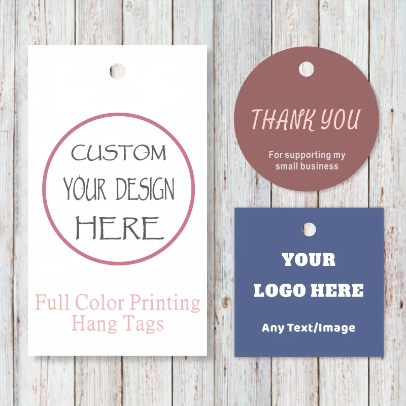 500pcs Custom Cardboard Hang Tags Label with Logo For Clothes Jewelry Handmade Business Personalized Wedding Birthday Gift Tag