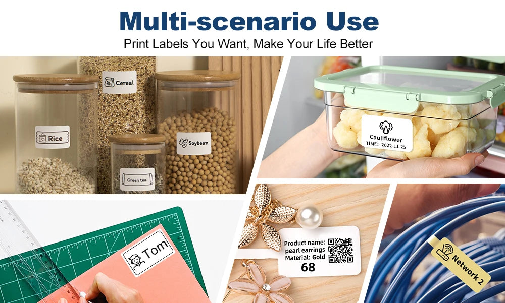 Phomemo Label Printer M110 Label Maker Barcode Label Printer for Address, Barcode, Clothing, Photo,Logo,Jewelry,Retail,Business