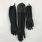 Acid and alkali resistant black lengthened anti-corrosion waterproof industrial latex thickened rubber gloves