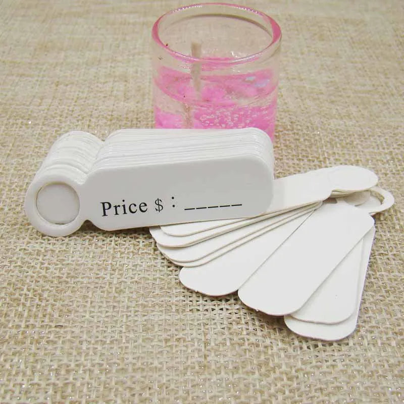 100pcs White Kraft Paper Price Tags with Hole 1.8*5cm fit DIY Handmade Jewelry Display Show Small Business Wholesale