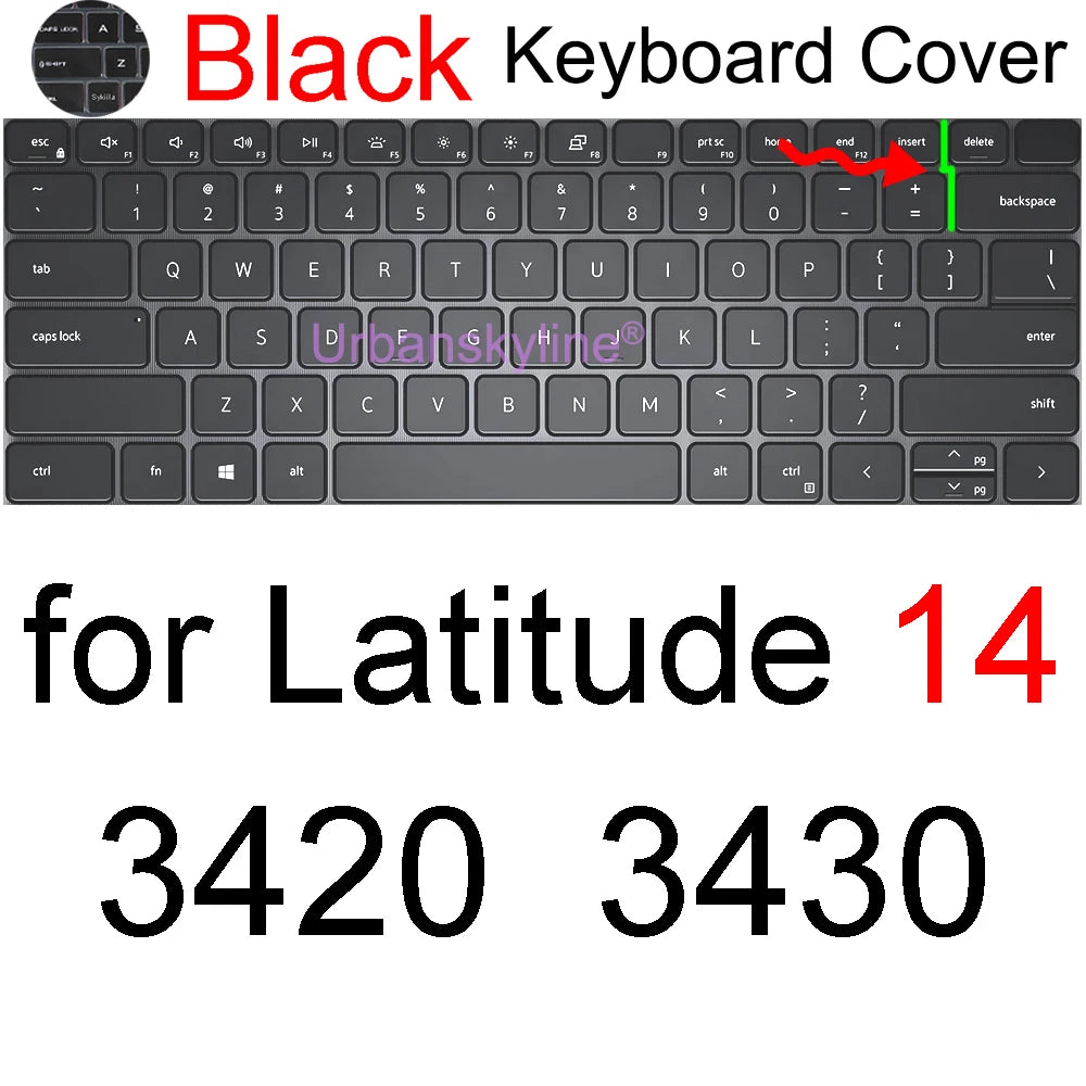 Keyboard Cover for Dell Latitude 14 7440 7450 7400 7404 7410 7414 7420 7424 7430 7480 7490 2 in 1 Silicone Protector Skin Case