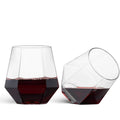 12-48PCS Diamond Plastic Wine Glasses Disposable Stemless Plastic Cups Whiskey Cocktail for Party Birthday Gathering Bars 12oz