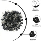 10-50PCS Foldback Clips Multi-Purpose Paper Clips Metal Binder Clip Office Clip Black 15mm for Paperwork Office Home Kitchen