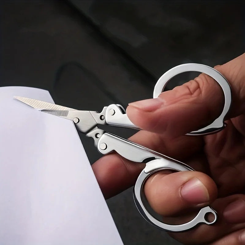 1Pcs Steel Folding Scissors Travel Scissors Sewing Scissors Portable Mini Scissors Paper Scissors Office Supplies