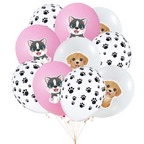 Pink Dog Paw Birthday Party Decor Disposable Tableware Gift Bag Backdrop Cake Topper Banner Plate for Kid Girl Party Supplie Set