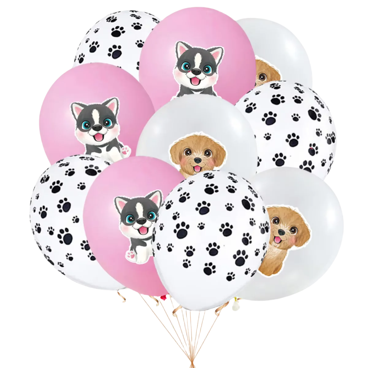 Pink Dog Paw Birthday Party Decor Disposable Tableware Gift Bag Backdrop Cake Topper Banner Plate for Kid Girl Party Supplie Set
