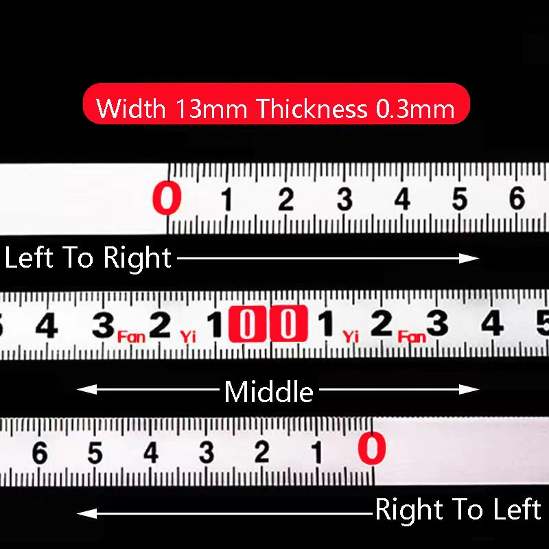 1/2/3/5M Stainless Steel Miter Track Tape Measure Self Adhesive Metric Scale Ruler Rust-Proof Durable and Wear-Resistan Ruler