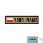 1PC 10cmX2.5cm Custom Name Flag Patch Badge Khaki Iron On Or Hook Loop Netherlands Russia Lithuania France Italy Spain Israel