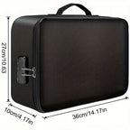1pc Fireproof & Waterproof File Organizer with Combination Lock - 3-Layer Portable Document Storage Box for Laptop, Certificates
