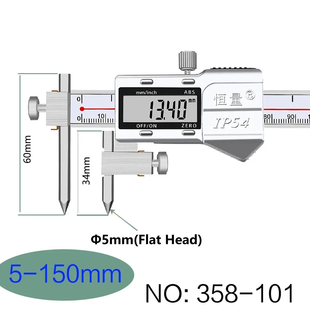Round Hole Center Distance Digital Caliper 10mm 20mm Cone Probe Measuring Hole Center Distance Hole Distance Center Line Caliper