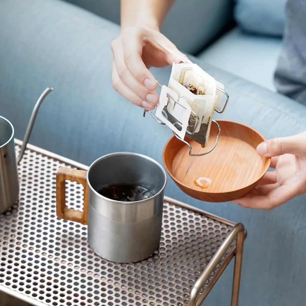 Coffee Drip Filter Bag Holder Reusable 304 Stainless Steel Japanese Filter Bag Holder Coffee Cup Drip Filter Paper Bag Holder