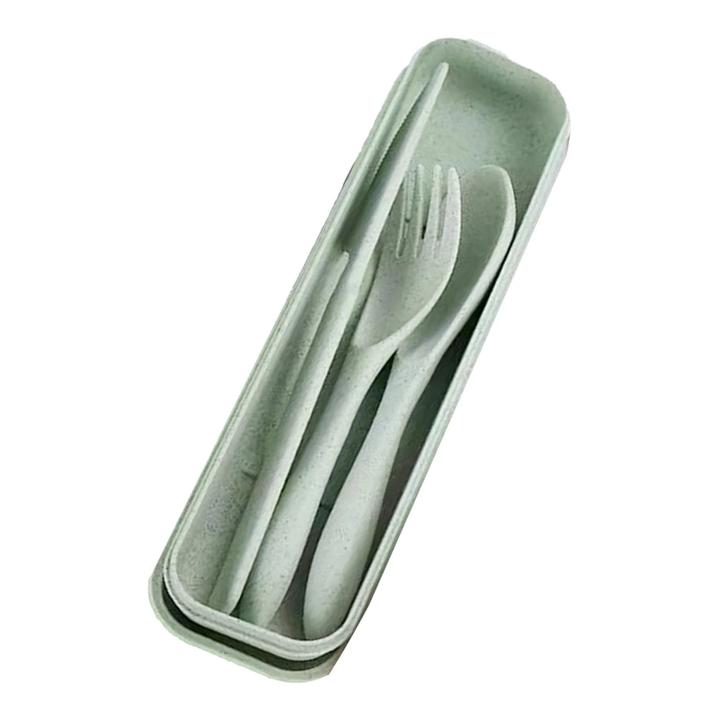 Straw Cutlery Set Modern Portable Fork, Spoon, and Knife Set with Storage Case Ideal for Office, School, and Picnics