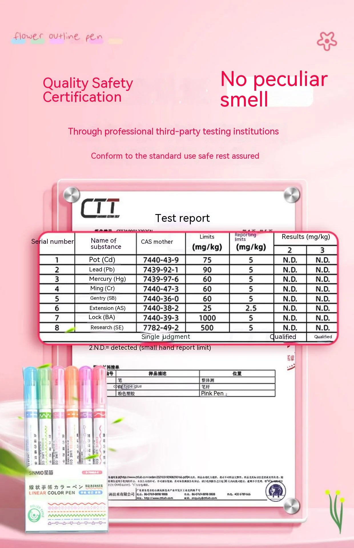 Kawaii Flowers Line Shaped Highlighter Pens, Roller Tip, Curve Liner, Marker for Writing, Journaling,Drawing Stationery, 6Pc Set