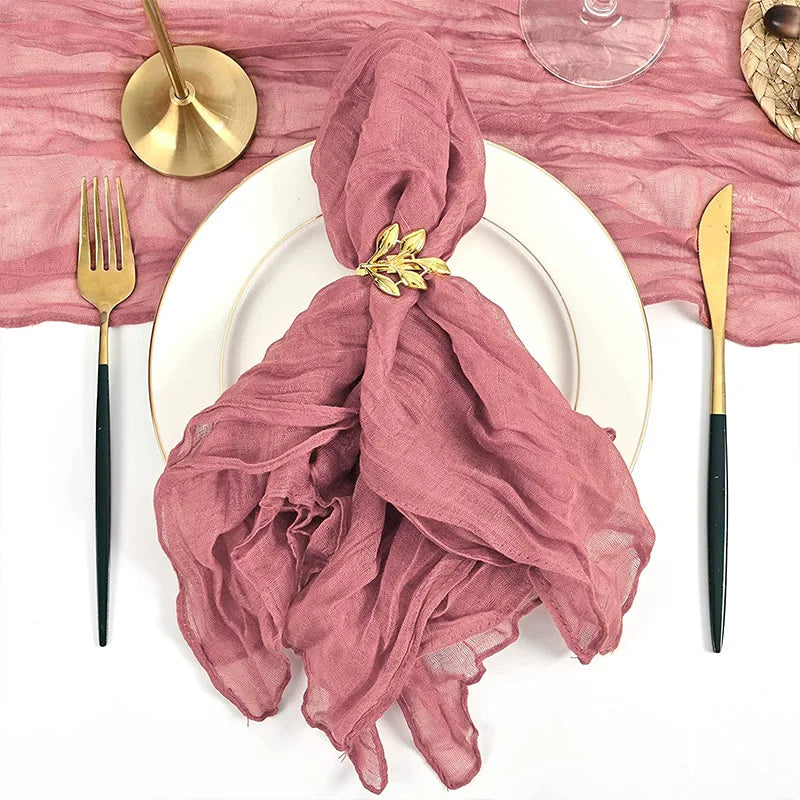 12 PCS Gauze Table Napkins 20x20 Inch Soft Cheesecloth Wrinkled Dinner Napkins for Weddings Party Reception Anniversary