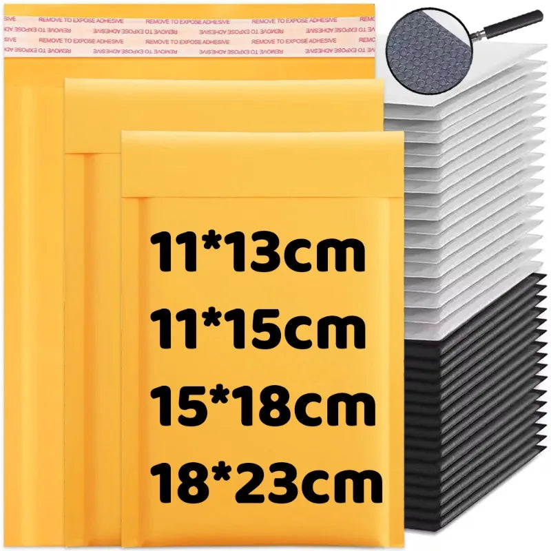 50-10Pack Kraft Bubble Mailers Self-Sealing Paper Envelopes Waterproof Cushioned Padded Foam Shipping Bags for Packaging
