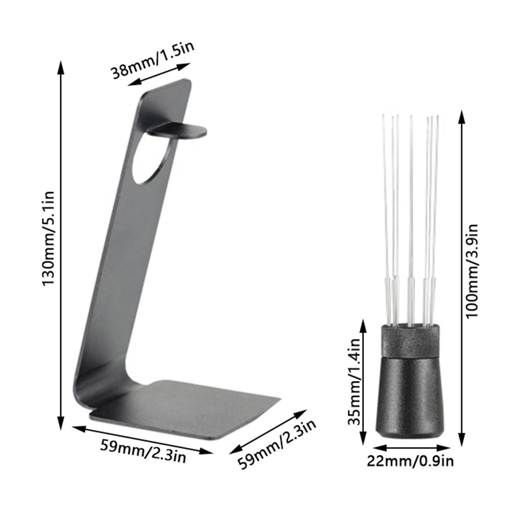 Espresso Coffee Stirrer Needle with 8 Needles Magnetic Abortion Stand Barista Coffee Stirring Distribution Tools