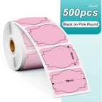 Phomemo PM241 Shipping Printer Label Sticker Round Paper Square Label Rainbow Color for DIY Logo Design Small Business Adress