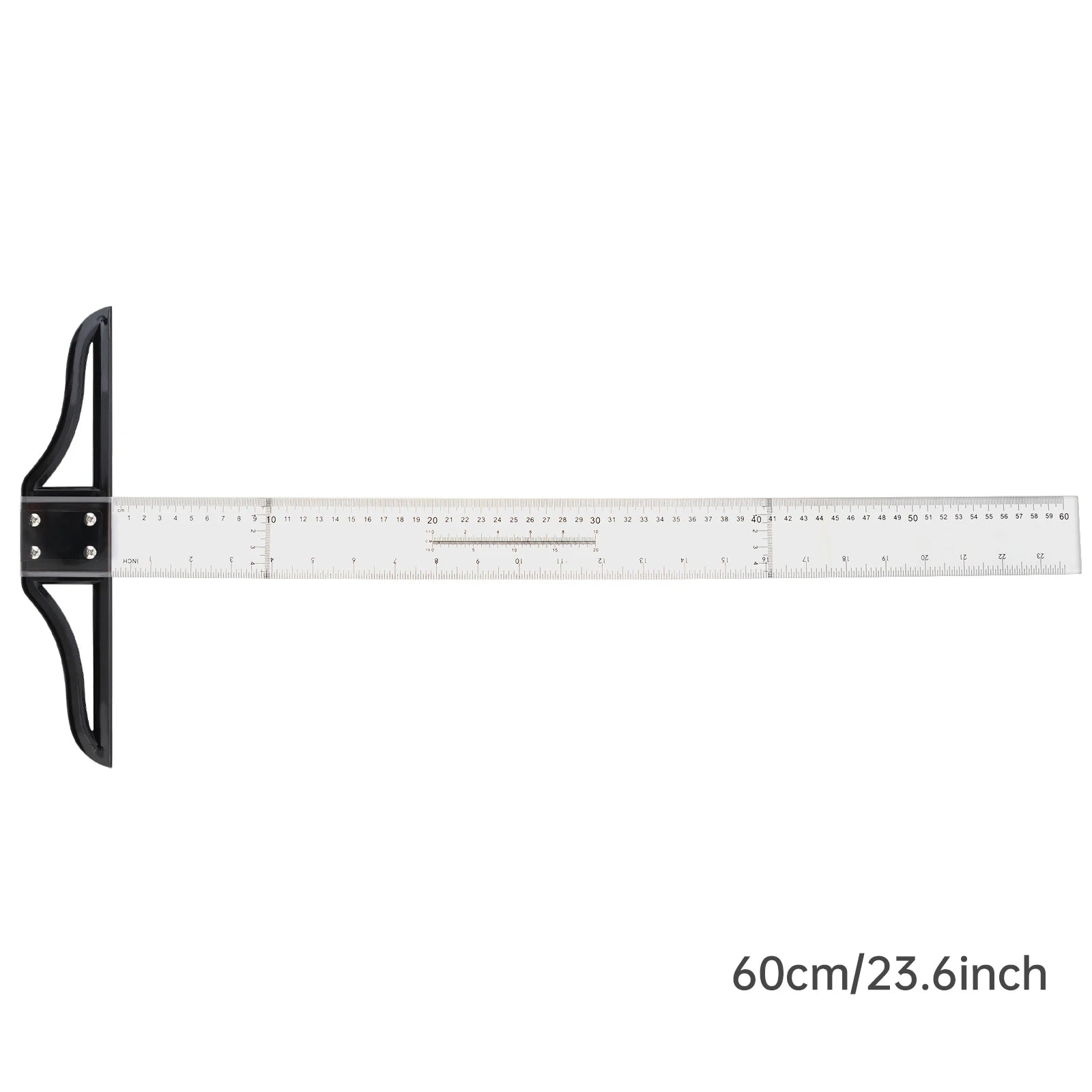 Metric & Imperial Scales Aluminum Alloy Angle Triangle Ruler 45cm T Square Acrylic Ruler Measuring Tool Set for Carpentry