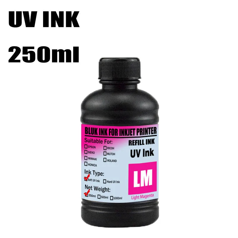 For Epson UV Hard ink Soft ink White LED UV Ink For Epson DX5 DX7 XP600 TX800 Printhead I3200 I1600 R1900 R2000 Rl800 Printer