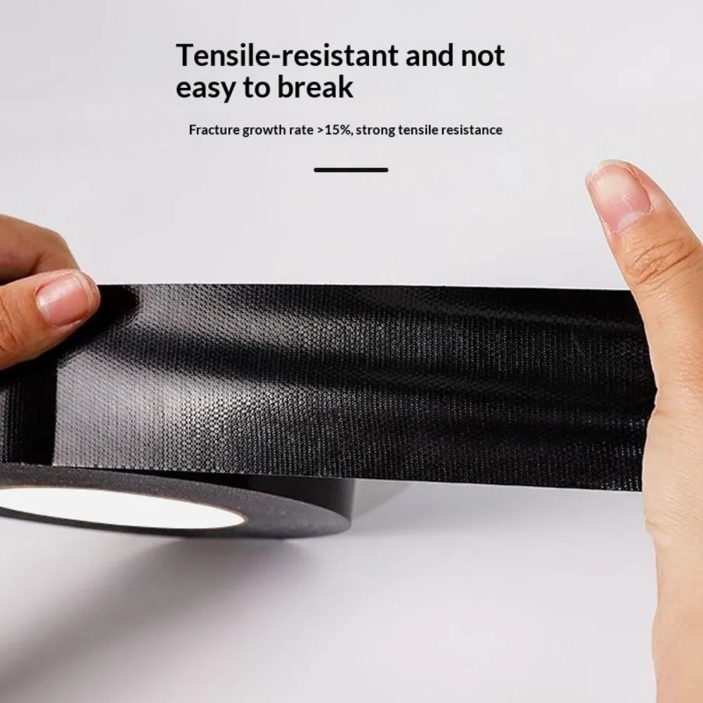 5m/10m Heavy Duty Waterproof Black Duct Tape Strong Adhesive Gaffer Tape for Repairs Sealing Indoor Outdoor Use Hand Tearable