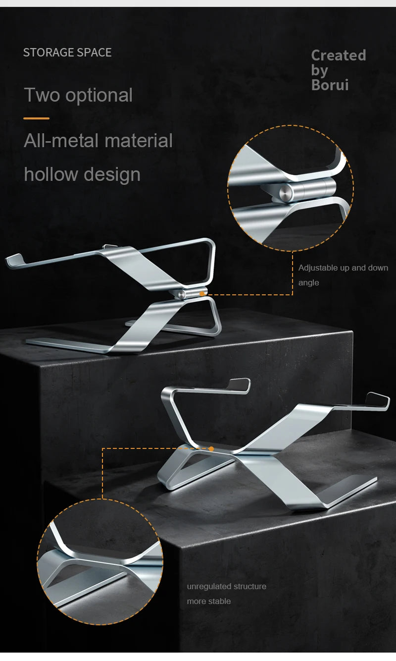 Laptop Stand Adjustable Aluminum Alloy Notebook Tablet Stand Up to 17.3 Inch Laptop Portable Fold Holder Cooling Bracket Support