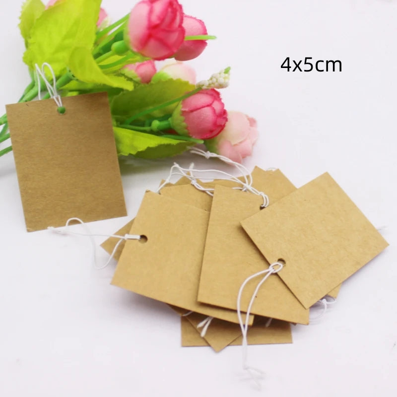 100 pieces of large-sized jewelry price tags, paper price tags, price tags, gold and silver border price tags
