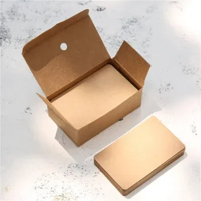 100/page Kraft Paper Cards Blank Business Card Message "Thank You" Cards Wedding Party Label Bookmark Learning Card &Invitations