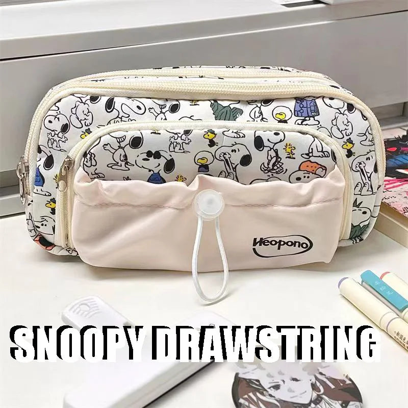 Snoopy Pencil Case Cartoon Large Capacity Pen Bag Stationery Bag Student Supplies Stationery Storage Bag Kawaii New Term Gifts