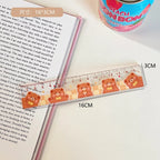 1 Piece Lytwtw's Cute Animals Straight Kawaii Christmas Ruler Tools Stationery Cartoon Drawing Office School Measuring