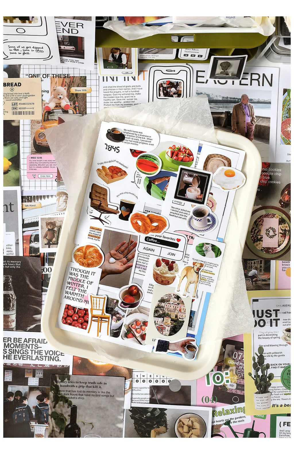 200 pcs Korean Decoration Material Paper pack Collage Junk Journal Material DIY Scrapbook Diary Album Lable Stationery