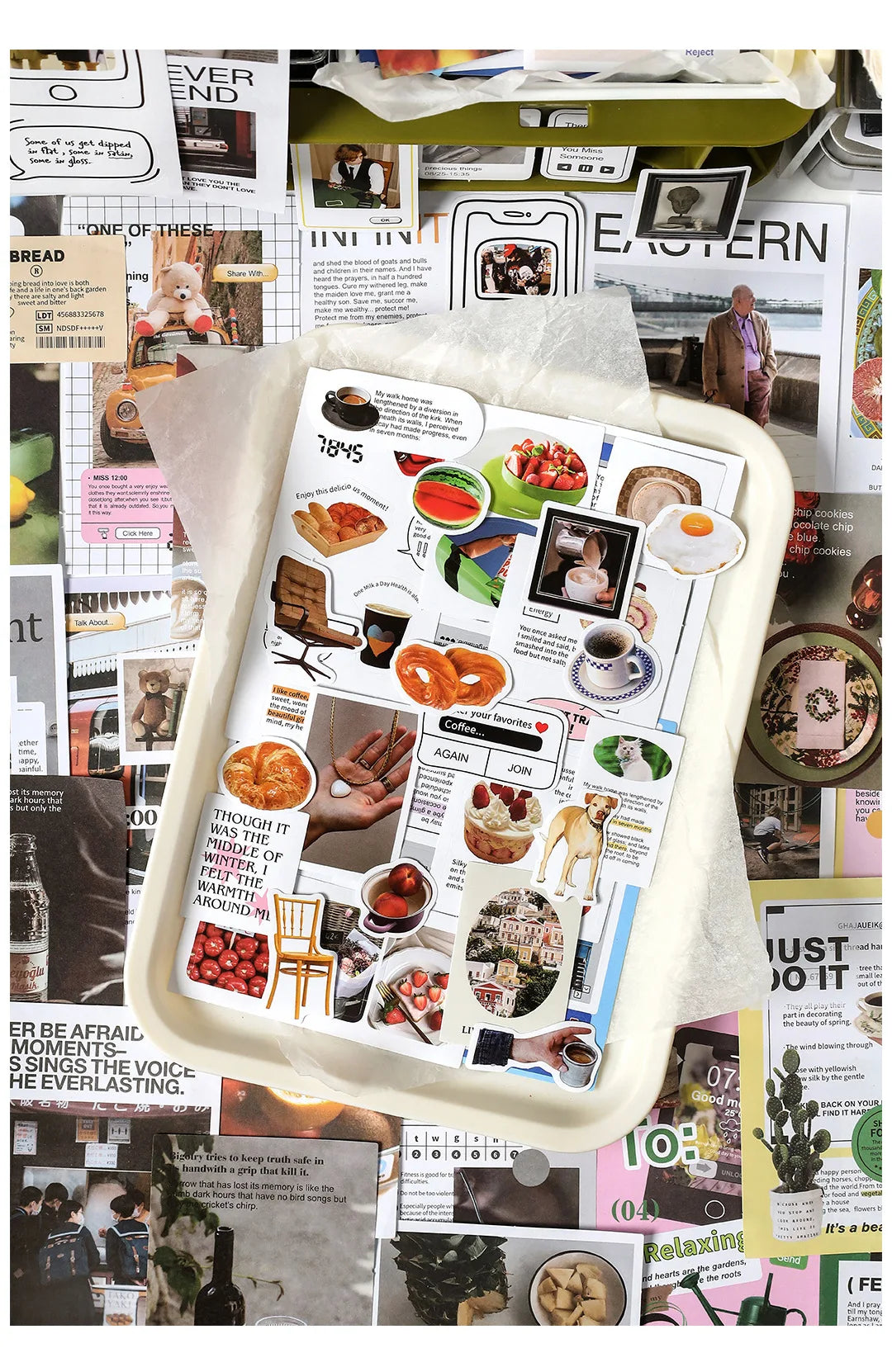 200 pcs Korean Decoration Material Paper pack Collage Junk Journal Material DIY Scrapbook Diary Album Lable Stationery