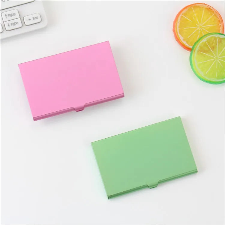 Business Aluminum Alloy Business Card Box, Portable and Portable, Credit Card Box, Colorful Metal Small Business Card Holder