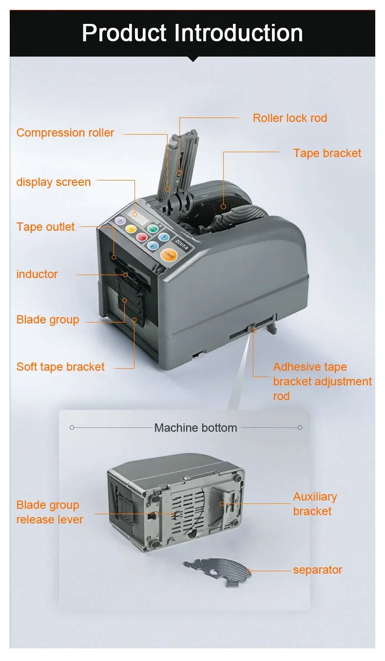 Automatic Tape Dispenser Adjustable Length Tape Cutting Machine Auto Tape Dispenser for Packaging Tape Dispenser