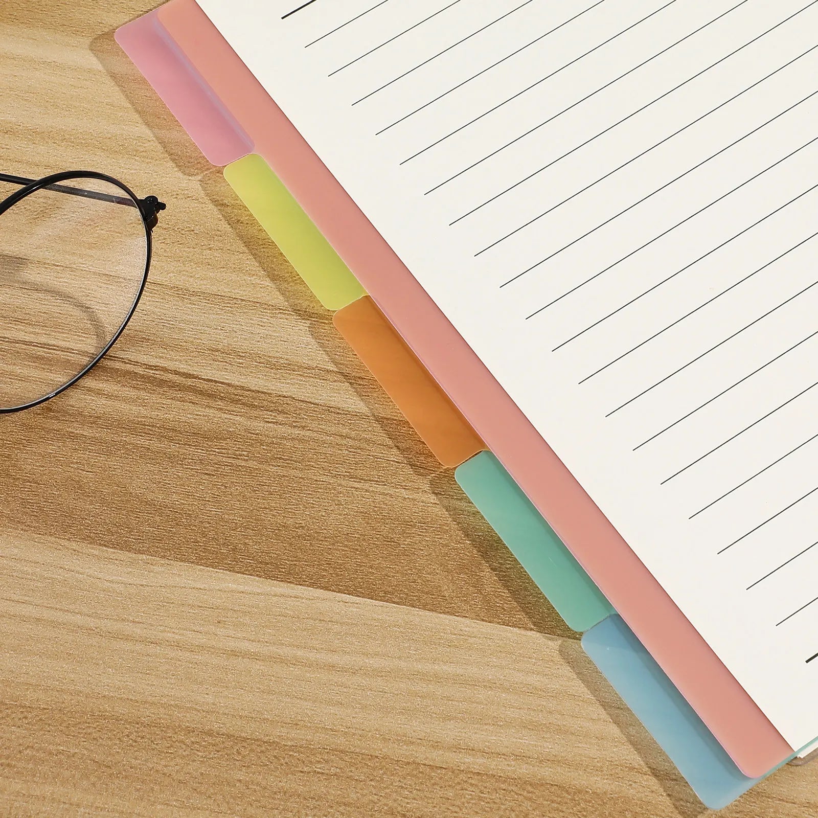 10Pcs Thick Smooth Plastic Tab Dividers for Binder Indexing Alphabet Subject Sorting Translucent Design A5 Size 6 Hole File