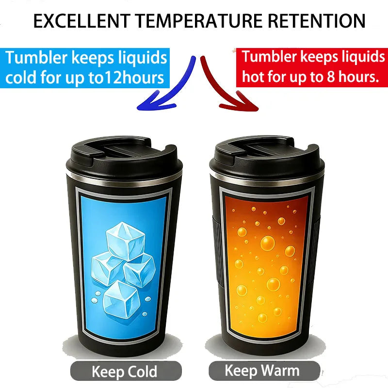 380/510ML Stainless Steel Coffee Mug Portable Tumbler Vacuum Flasks Car Thermal Cup Keeps Cold and Heat Thermal Mug Coffee Cup