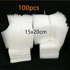 100pcs 15x20cm Plastic Wrap Envelope White Packing PE Clear Shockproof Packaging Bag Double Film Bubble Bag