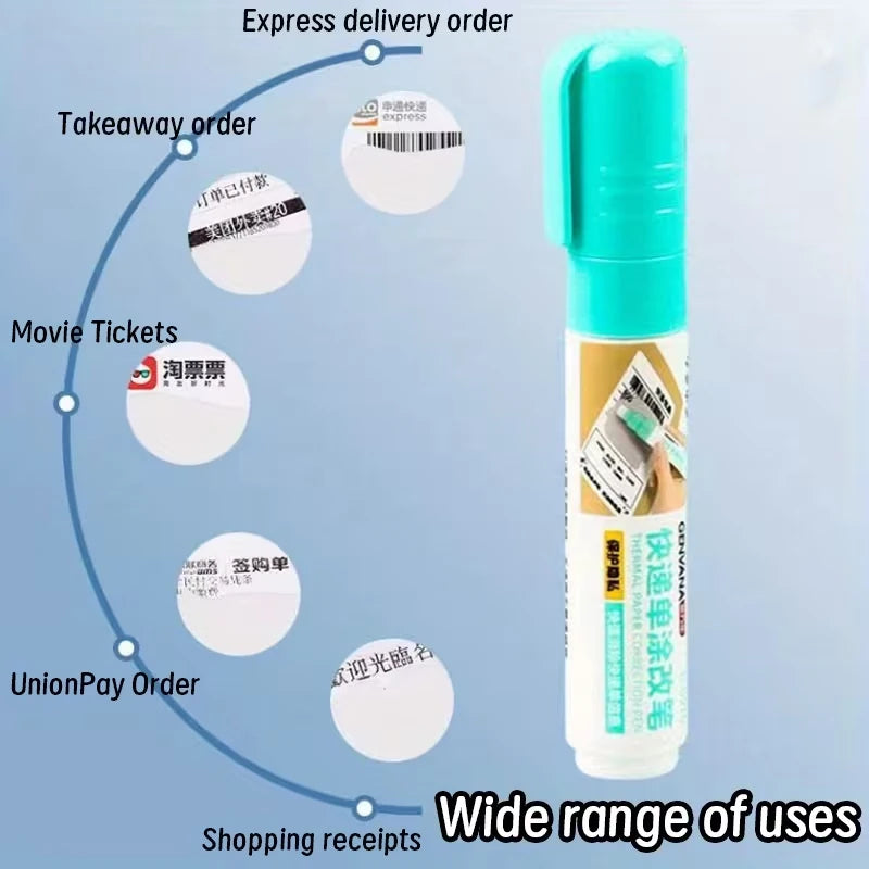 Thermal Paper Correction Fluid – Quick-Drying Privacy Protection Pen for Erasing/Obscuring Text on Shipping Labels(1/3pcs)