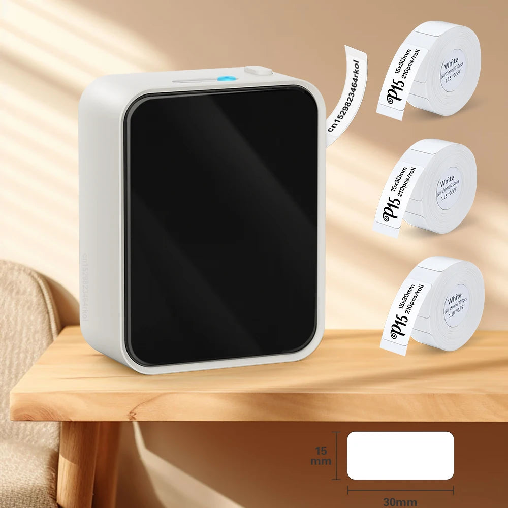 P15 Label Printer Portable Mini Thermal Printer Without Ink Bluetooth Wireless Labeling Machine DIY Barcode Sticker ot 3PK Label