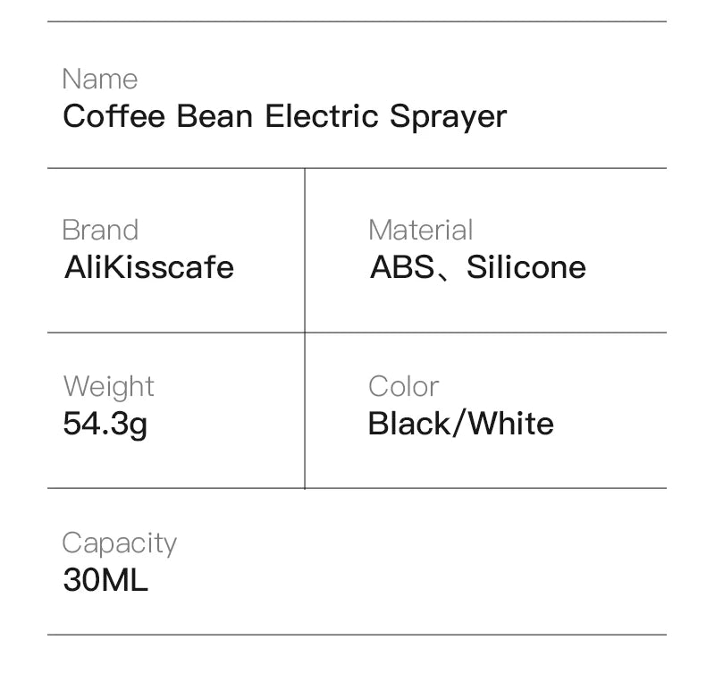 Coffee Bean Spray Tray Bean Dosing Cup Sprayer Electric Atomizer Anti-Static Bottle Grinding Barista Tools Espresso Accessories