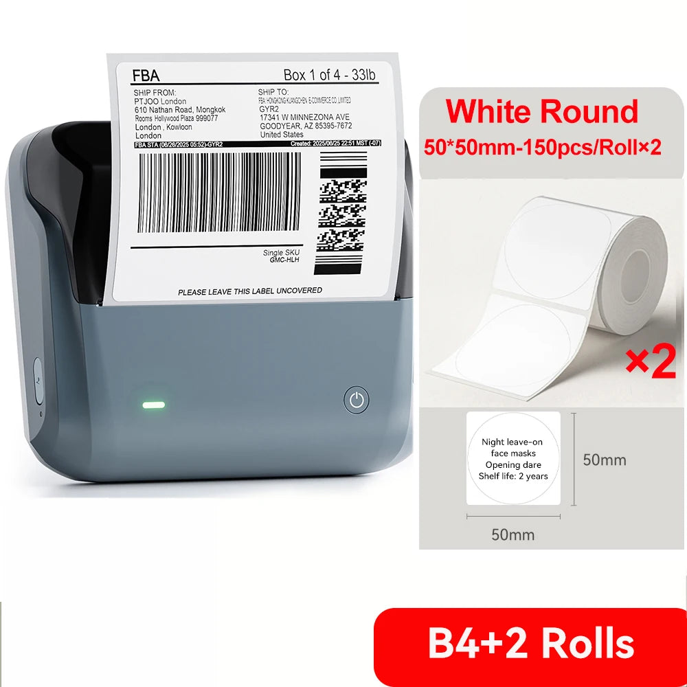 Niimbot B4 Thermal Label Printer Large Size 20-110mmm Print Width Label Sitcker Machine Shipping Label Business Office Use